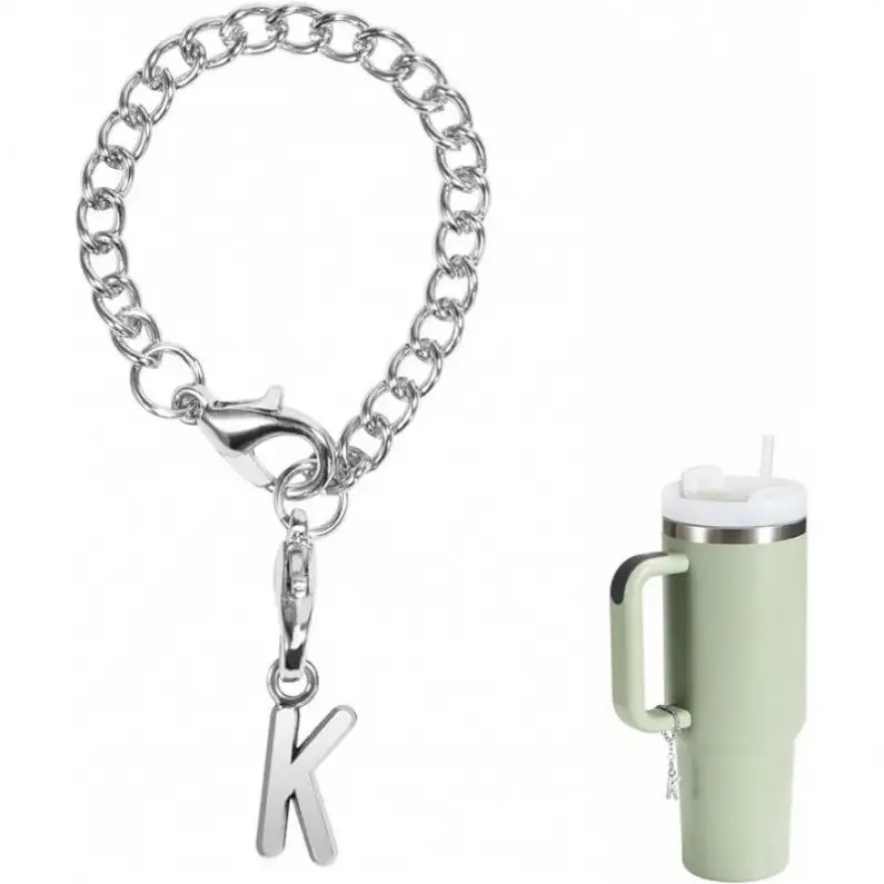 Water Bottle Alloy Trendy Alphabet Name Plate Stocked Alloy Letter Handle Charms Pendant Accessories Tumbler Decoration