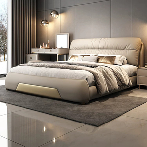 Arredamento Moderno di Lusso per Camera da <span class=keywords><strong>Letto</strong></span> Letti Morbidi Imbottiti King Size Struttura <span class=keywords><strong>Letto</strong></span> <span class=keywords><strong>Matrimoniale</strong></span> Contenitore in Pelle Set con Materasso di Design - Product Image 1