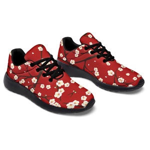 Factory Wholesale Sports Running <strong>Shoes</strong> Customized <strong>Plum</strong> Blossoms Printed Sneakers Women Lightweight Casual Walking <strong>Shoes</strong> - Product Image 3