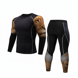 Conjunto de Rashguard Personalizado con Protección UV UPF50, Transpirable y de Compresión, para Hombres, para Jiu Jitsu, BJJ, MMA, Shorts - Product Image 1