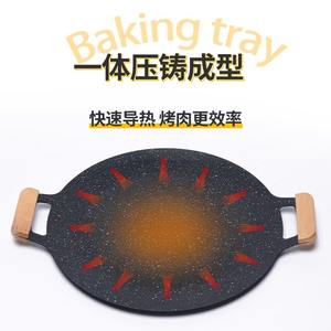 Sartén de piedra Maifan de Yongkang, ovalada, antiadherente, para barbacoa coreana, para asar al aire libre, brochetas de carne, filetes, 30, 34, 38 cm - Product Image 2