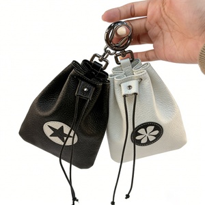 Genuine Leather Drawstring Pouch Outdoor Sports <b>Golf</b> Ball Bag Professional <b>Golf</b> Ball Pouch Holder with Hook for Men & Women - Product Image 5