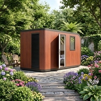 Conteneur maritime modifié et mobile, chambre d'hôtel type camping-citadine avec vue sur le ciel étoilé et salle de bain