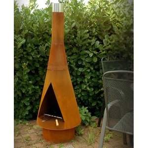 Chimenea de Acero para Exteriores en Oferta, Brasero de Acero Corten para Patio, Jardín y Camping - Product Image 2