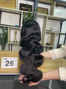 바디 웨이브 글루리스 13x4 M 라고스 헤어라인 브라질리언 인모 가발, 큐티클 정렬 HD 레이스 가발, 투명 레이스 프론트 가발 - Product Image 1