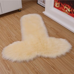 Alfombra de Piel Sintética Rosa en Forma de T, Lavable, para Dormitorio - Product Image 2