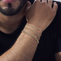 Bracelet chaîne cubaine en acier inoxydable 316 de l'usine Xinyashang, bracelet à maillons, logo personnalisé, plaqué or 18 carats, fermoir réglable