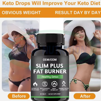 OEM Slim Plus Coupe-faim, Pilule Minceur Ventre Plat, Complément Alimentaire Brûleur de Graisse Abdominale Keto, Capsules Brûle-graisse pour Femmes