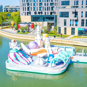 <span class=keywords><strong>Parc</strong></span> aquatique gonflable commercial sur le thème de l'espace, grand château flottant extérieur pour enfants et adultes - Product Image 2