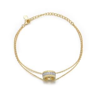 Bracelets joncs en argent sterling 925 plaqué rhodium avec zircon, design personnalisé, nœud papillon, tendance, mariage, fête, bijoux pour femmes, cadeau - Product Image 1