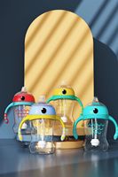Biberon de voyage pour enfants 280 ml en Tritan PP sans BPA, avec paille escamotable et système de débit d'eau, idéal pour les tout-petits - Meilleures ventes