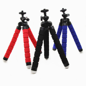 Mini trépied flexible antidérapant en forme de pieuvre, support de téléphone en éponge pliable à 360° pour iPhone/Samsung et support d'appareil photo avec télécommande sans fil - Product Image 5