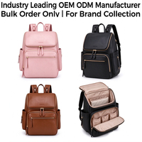 Private Label OEM ODM Vegane Leder-Wickeltasche Rucksack mit Geprägtem Logo Maßanfertigung für Baby-Marken MOQ 100 Stück Großhersteller