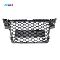 Pour Audi A4 S4 B8 2008 2009 2010 2011 2012 Nouvelle voiture A4 S4 Calandre avant centrale style RS4 Chrome Noir brillant nid d'abeilles