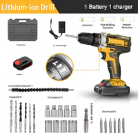 Perceuse à percussion rechargeable 21V au lithium-ion avec vitesse variable, mini-perceuse à mandrin 1/2 pouce - Petite et puissante pour le perçage mural domestique