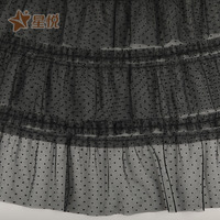 Kain Tulle Renda Hitam Multi-Layer Multi-Craft Bermotif Cetak, Bahan Renda Bernapas Untuk Pesta Pernikahan Gaun Formal Grosir