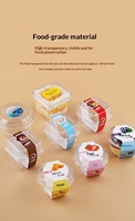 Transparante, milieuvriendelijke vierkante voedselverpakking van PET-plastic voor mousse, room, fruitpudding, melk, fruitcake, ijs, snoep.