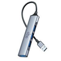 Hub USB en aluminium, extension 1 à 4 ports, vitesse 480 Mbps, sans pilote pour connexion de souris, clavier et clés USB à une station de travail de bureau
