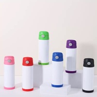 Gobelet droit isotherme en acier inoxydable de 350 ml (12 oz) pour enfants, avec couvercle à clapet, sans BPA, écologique, avec paille, pour sublimation - Vente en gros