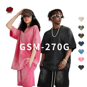 เสื้อยืดผู้ชายโอเวอร์ไซส์วินเทจโอเวอร์ไซส์ล้างได้จากโรงงาน - Product Image 1