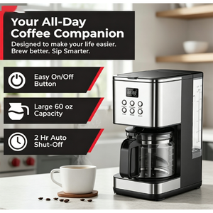ANBOLIFE <strong>Brew</strong> <strong>Central</strong> <strong>Coffee</strong> Machine &amp; <strong>Coffee</strong> Pot with 1-4 Cup Settings, Auto-off &amp; Built-in Charcoal Water Filter - Product Image 2