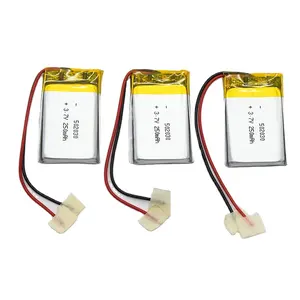 Bateria recarregável do polímero do li 502030 Bateria Lipo Bateria 3.7V do polímero do Lítio-íon com 250Mah