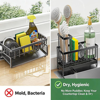 Support à éponge en acier inoxydable SS304 antirouille avec bec rotatif, organiseur de comptoir en maille pour rangement sous évier de cuisine