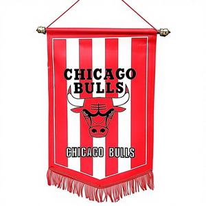 Drapeau pentagonal suspendu des <span class=keywords><strong>Chicago</strong></span> Bulls en velours peau de pêche, modèle 007, articles pour fans - Product Image 1