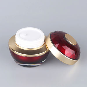 Juego de envases de cosméticos vacíos de lujo redondos Juego de tarros de crema de plástico Juego de botellas de plástico en forma de bola de oro <span class=keywords><strong>rojo</strong></span> - Product Image 4