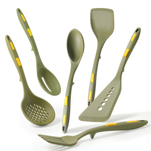 Utensilios de cocina antiadherentes de silicona de nuevo diseño, 6 uds., tenedor, espátula, cuchara, juego de utensilios de cocina de silicona resistente al calor - Product Image 1