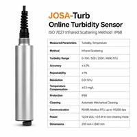 Capteur de turbidité en ligne JOSA-Turb, dispersion infrarouge ISO 7027, 0-4000 NTU, nettoyage automatique, IP68, RS485 Modbus RTU, eaux usées