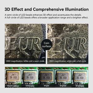 OEM 200X <strong>USB</strong> <strong>Microscope</strong> for Smartphone Ideal for Skin Care Stamp Collecting and Circuit Board Inspection <strong>With</strong> LED UV Light - Product Image 3