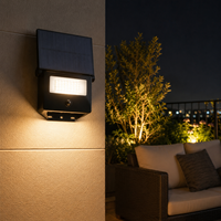 Lámpara Solar LED para Exteriores con Sensor PIR, Encendido/Apagado Automático del Anochecer al Amanecer, Carcasa de Aluminio, Control Remoto Inalámbrico