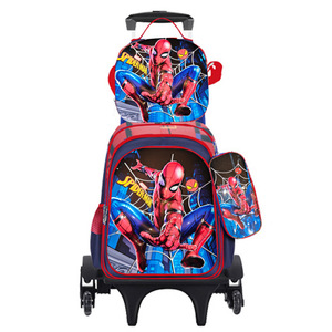 Tas Troli Sekolah Anak Kartun 16 Inci 3 Pcs Set 3D untuk Anak-anak, Set Ransel Sekolah dengan 2 Roda, Ransel Siswa dengan Troli - Product Image 2