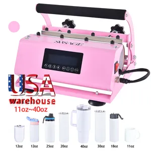 Wholesale Blue Pink 11oz 12oz 15oz 16oz 20oz 30oz Water Bottle Sublimation Skinny Tumbler Mug Heat Press Machine