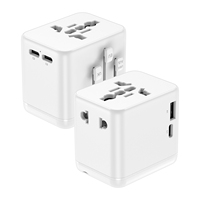 Meilleur adaptateur de voyage universel, adaptateur de prise de voyage européenne avec charge rapide PD&QC (1 port USB-A et 3 ports USB-C)