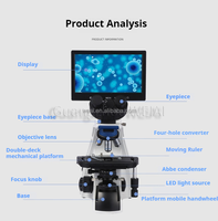 WEIAI 8.0M 9" HD Display Optics Microscope Lab Research Education Camera-Compatible Trinocular Biological Digital Microscope