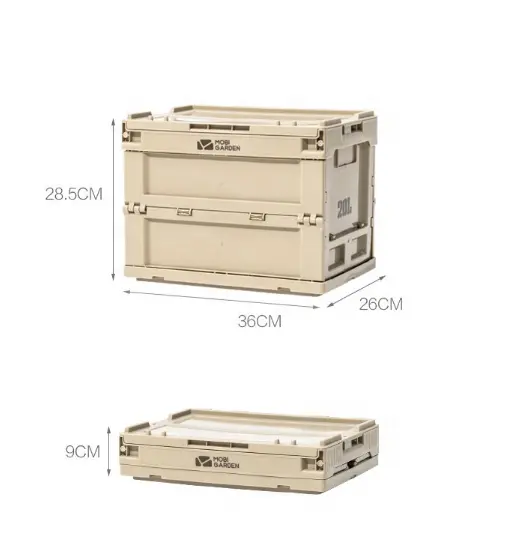 Caja de almacenamiento plegable impermeable con tapa Contenedores de almacenamiento gruesos para acampar al aire libre