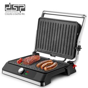 Parrilla Eléctrica de Contacto Dsp Kb1112 1500w de Acero Inoxidable con Control de Temperatura para Asar en Interiores - Product Image 1