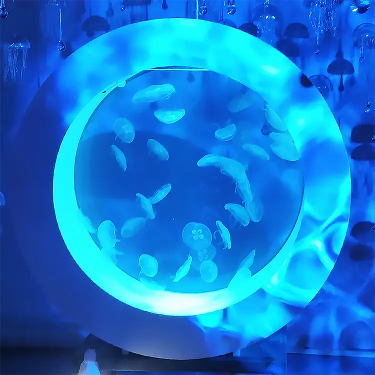 데스크탑 전기 램프 LED 아크릴 라이브 사육 물고기 해파리 탱크, 다채로운 해파리 탱크 #