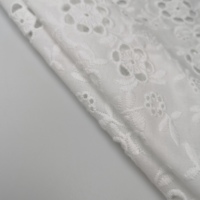 2024 français européen nouveau personnalisé 100% coton pastorale plaine blanc fleur oeillet broderie Floral dentelle tissu pour dames robes