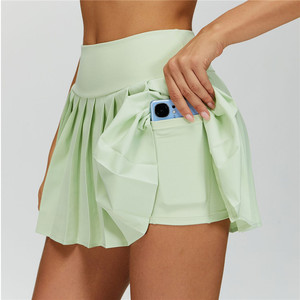 Özel Logo tatlı pilili etek iç güvenlik şort cep yüksek belli spor Golf Skorts kadınlar spor tenis Mini etek - Product Image 3