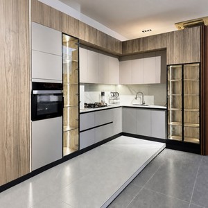 Vente directe d'usine : armoire de cuisine avec plan de travail en marbre, armoire de cuisine pratique en gros avec comptoir en marbre - Product Image 1