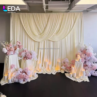 LEDA Rideau de scène élégant et tendance en tissu blanc argenté pour mariage, fête, toile de fond, taille personnalisée, nouvelle arrivée, livraison rapide