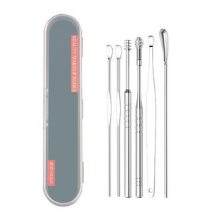 7 unids/set de recolectores de cera para los oídos, removedor de cera de acero inoxidable, cureta, limpiador de cuchara, herramienta de limpieza de oídos - Product Image 2