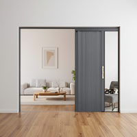 Système de porte coulissante et pliante manuelle en alliage d'aluminium au design minimaliste pour cuisine, salle de bain et toilettes, fini