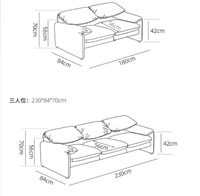 Canapé en cuir véritable ciré à l'huile de style rétro, fonctionnel, 3 places, droit, de luxe, pour salon, modèle Maralenga