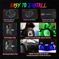 4 6 8 12 Pods RF Control remoto y aplicación de teléfono Mini luz para luz estroboscópica de coche LED Rock Light