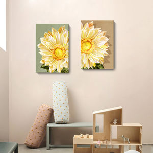 Design semplice moderno pittura a olio di fiori e arte su tela facile da appendere casa soggiorno con cornice in legno murali decorazione - Product Image 4