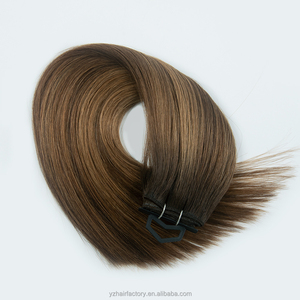 Extensions de cheveux humains vierges au crochet, tissage invisible à la machine, double trame, permanente, double tirage - Product Image 2